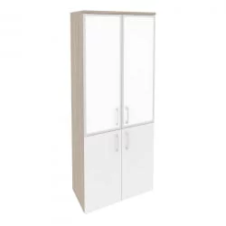 Шкаф высокий широкий ОНИКС О.СТ-1.2Р вхите Дуб Аттик/Белый / ONIX O.ST-1.2R white