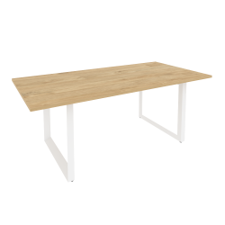 Стол переговорный на О-образном м/к ОНИКС О.МО-ПРГ-19 Тиквуд Светлый/Белый / ONIX O.MO-PRG-19