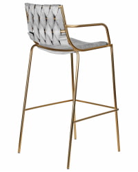 Стул барный ДОБРИН МИЛЛЕР ГОЛД (cветло-серый велюр (135-37)) / DOBRIN MILLER GOLD (cветло-серый