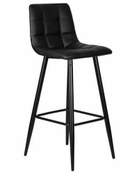 Стул барный ДОБРИН НИCОЛЕ (черные матовые ножки, черная экокожа (П-01)) / DOBRIN NICOLE (P-01))