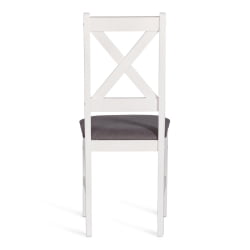 Стул CРОССМАН (комплект) НЕВ, Многослойный березовый шпон, 41х40х100 см, вхите/велюр темно-серый / CROSSMAN NEW, white/велюр