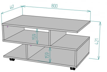 Стол журнальный ТC21 421х800х447 (Венге) / TC21