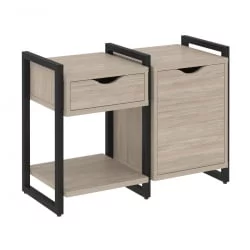 Тумба на регулируемых опорах наборная. Вариант №3 ЛОФТ ВР.Л-ТН-3.О Металл черный Дуб Аттик / LOFT VR.L-TN-3.O