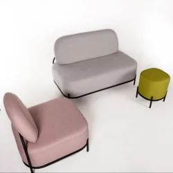 Диван тканевый Гаваии 2-х мест Тем серый / Gawaii