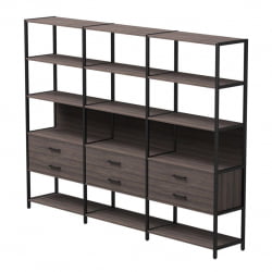 Набор стеллажных систем Еверпроф ЕВО №9 Дуб Пасадена Черный / Everprof EVO