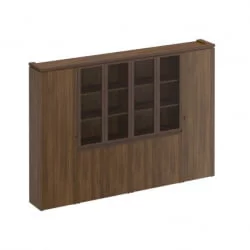 Шкаф комбинированный (для документов узкий + со стеклом 2 шт. + для одежды узкий) МАРК МК 390 Орех тоскана / MARK
