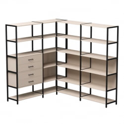 Набор стеллажных систем Еверпроф ЕВО №17 Кашемир  Черный / Everprof EVO