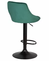 Стул барный ДОБРИН ЛОГАН БЛАCК Зеленый велюр МДЖ9-88 / DOBRIN LOGAN BLACK MJ9-88