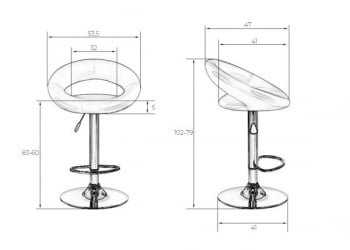 Стул барный ДОБРИН МИРА (красный) 2 шт / DOBRIN MIRA