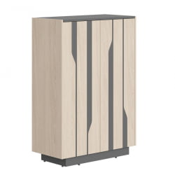 Шкаф средний Лине СФ-574202 Дуб светлый Черный графит / Line