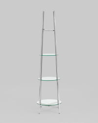 Стеллаж Ланс прозрачное стекло сталь Серебро