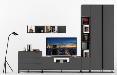 Полка навесная Ситй средняя графит / City