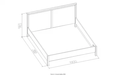 Кровать 180 на 200 Шерлоcк 41 Дуб Сонома (спальня) / Sherlock