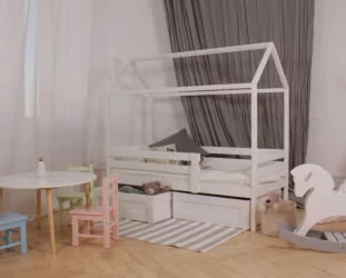 Кровать-домик РооРоом кд-3С с ящиками Серый / RooRoom