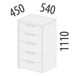 Комод в спальню Кашемир 900.19 Дуб Кронберг/Кашемир