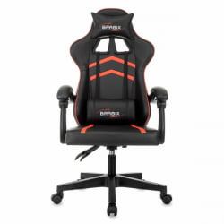 Кресло компьютерное БРАБИКС Шоотер ГМ-123, 2 подушки, экокожа, черное/красное / BRABIX Shooter GM-123,