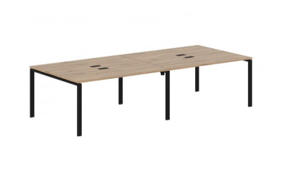 Бенч-система 4-местная ЕДИС ЕУВСТ 3113 Дуб Денвер светлый Черный / EDIS EUWST