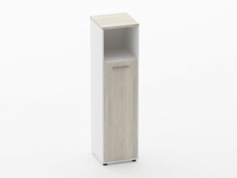 Шкаф 3 узкий закрытый с нишей Дека 10.16.13Пр Дуб Сантана светлый/Белый / Deka