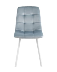 Комплект из двух стульев Чиллй велюр серо-голубой ножки металл белые / Chilly