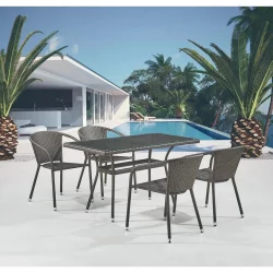 Комплект плетеной мебели Т286А/Й137C-В53 Бровн 4Пcс / T286A/Y137C-W53 Brown 4Pcs