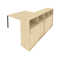 Рабочая станция с опорным шкафом-купе Метал Сйстем Б.РС-СШК-4.4 Акация/Антрацит / Metal System