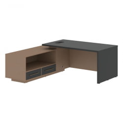 Стол руководителя левый ВЕЛИОН ВCТ 1919 Л Яшма черный Кобра / VELION VCT L