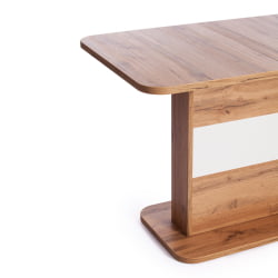 Раздвижной стол СМАРТ ЛДСП, 105-140х68,6х75 см, Дуб вотан/Белый / SMART