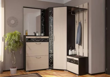 Угловой гардеробный шкаф Юнона-2 ШУ-02 Венге - Дуб молочный