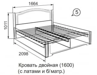 Кровать Виктория 5 (латы)