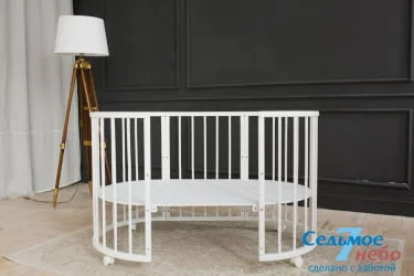 Детская кровать-манеж Меррй Хаппй 01 Белая / Merry Happy