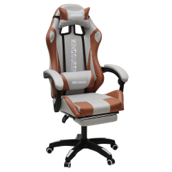 Кресло 907 КИНГКУЕЕН, замша, цвет светло-серый с массажем, арт 907-ЛГрей / KINGQUEEN, 907-LGrey