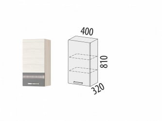 Шкаф кухонный (прав) Графит 74.03 Сосна Астрид /Ваниль/Графит