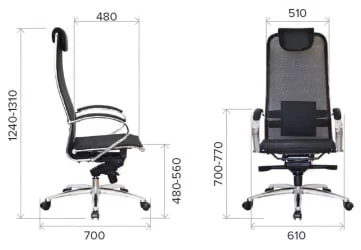 Кресло руководителя Деко сетка Черный / Deco