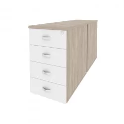 Тумба двойная приставная / опорная ОНИКС О.ТПО-2.7 Дуб Аттик/Белый / ONIX O.TPO-2.7