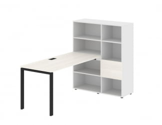 Рабочая станция ЕДИС ЕУРСТ 1115 Ясень Траун Черный Белый / EDIS EURST