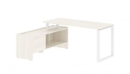 Стол с тумбой ЕДИС ЕКCТ 17614 Ясень Траун Белый / EDIS EQCT