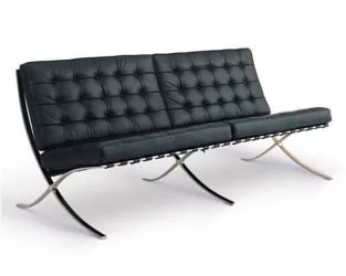 Диван трехместный Еверпроф Барселона - 3 экокожа Черный / Everprof Barcelona