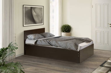 Кровать двуспальная на уголках №4 1200*2000 Ясень Шимо темный