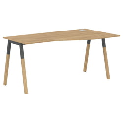 Стол эргономичный правый Форта ФCТ 1567 Р Дуб Гамильтон Черный графит / Forta FCT R