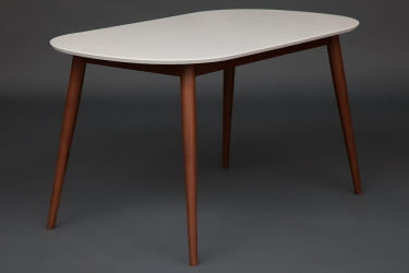 Стол обеденный МАКС (Макс) основание бук, столешница мдф, 140 х 80 х 75см, Белый + Коричневый / MAX