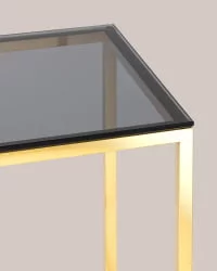 Журнальный стол ТАУН 40кс40 Золото (стекло смоке) / 40x40 smoke)