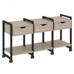 Тумба на колесных опорах наборная. Вариант №4 ЛОФТ ВР.Л-ТН-4.К Металл черный Дуб Аттик / LOFT VR.L-TN-4.K