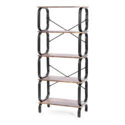 Стеллаж офисный ВС-04 60кс30кс140 см, бурнт / WS-04 60x30x140 burnt