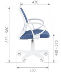 Детское кресло CХАИРМАН ТИН (КИДС) 112 белый пластик БАРНИ (БАРНИ) Морской / CHAIRMAN (KIDS) (BARNI)