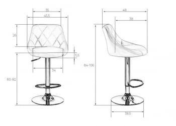 Стул барный ДОБРИН ЛОГАН БЛАCК (черный велюр (МДЖ9-101)) 2 шт / DOBRIN LOGAN BLACK (MJ9-101))