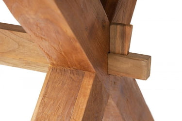 Стол деревянный Сеcрет Де Маисон Калидо дерево тик, 200х100х78см, серый/натуральный / Secret De Maison Kalido