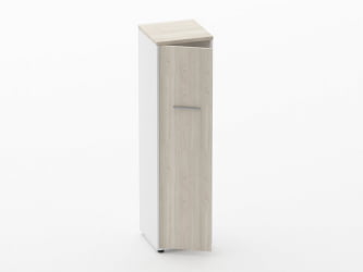 Шкаф 3 узкий закрытый, 1 дверь Дека 10.16.14Л Дуб Сантана светлый/Белый / Deka