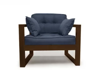 Диван одноместный ДЕмоку Д-1 небесно-голубой_темный дуб / DEmoku