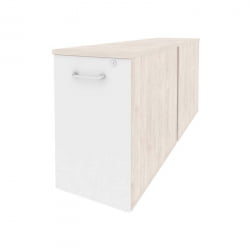 Тумба двойная низкая выдвижная приставная / опорная ОНИКС О.ВТПО-2.8 Денвер Светлый/Белый / ONIX O.VTPO-2.8