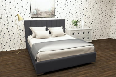 Кровать 80 на 200 Терра с ортопедическим основанием Цвет фасада: Светло серый; Материал фасада: Металл/Велюр; Спальное место: 800х2000 мм